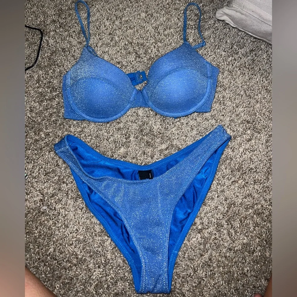 triangl swimwear Blue Sparkle Bikini Set